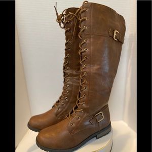 Forever Link Women’s Strappy Lace-Up Boots